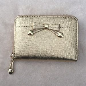 Gold vegan leather wallet